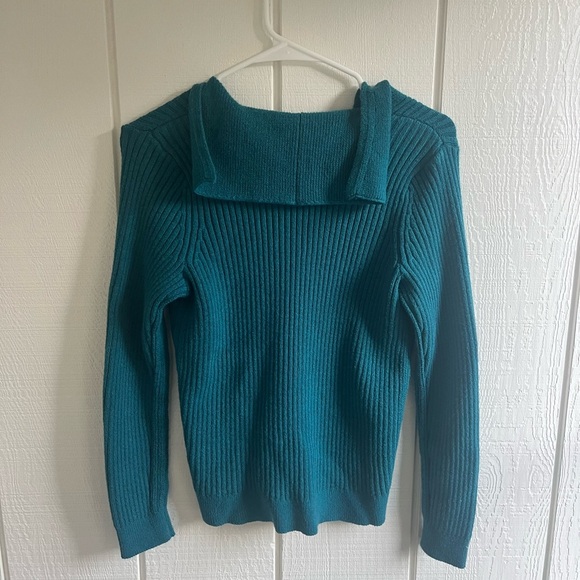 J. Jill Deep Teal V-Neck Sweater - Picture 2 of 3